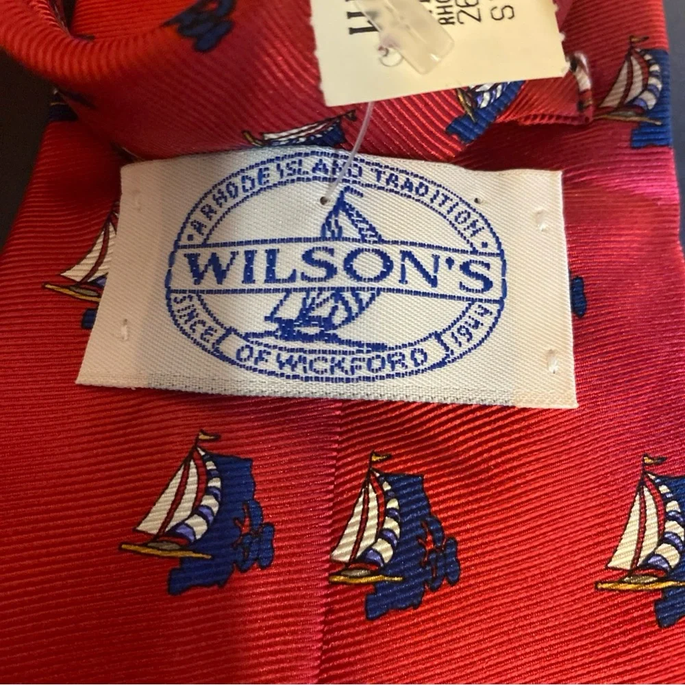 Nwt J.Z. Richards 100% Silk Sail Boat‎ All Over Print Stain Resistance NOS Red